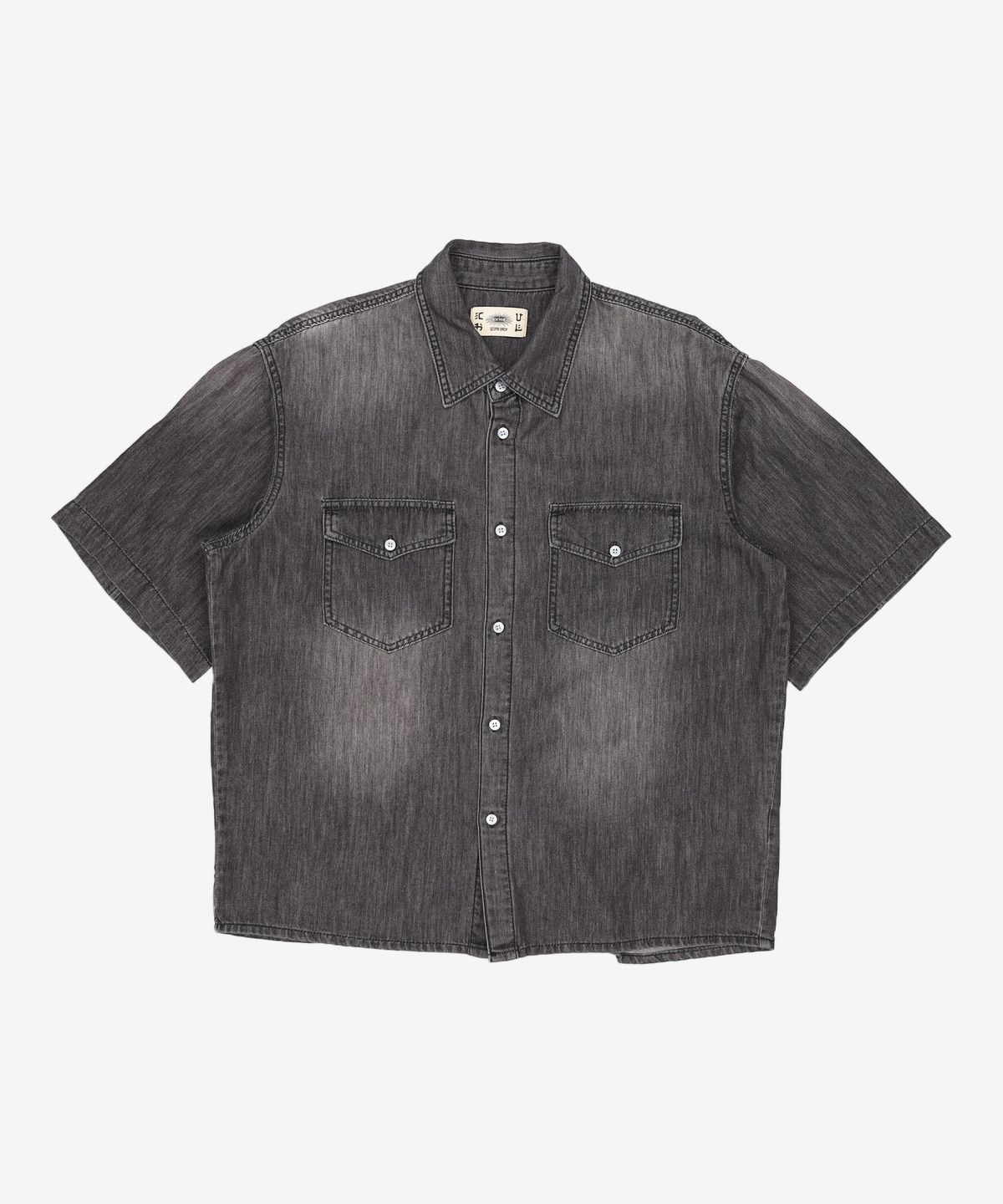 기철(KICHUL) Summer half denim shirt (black) M