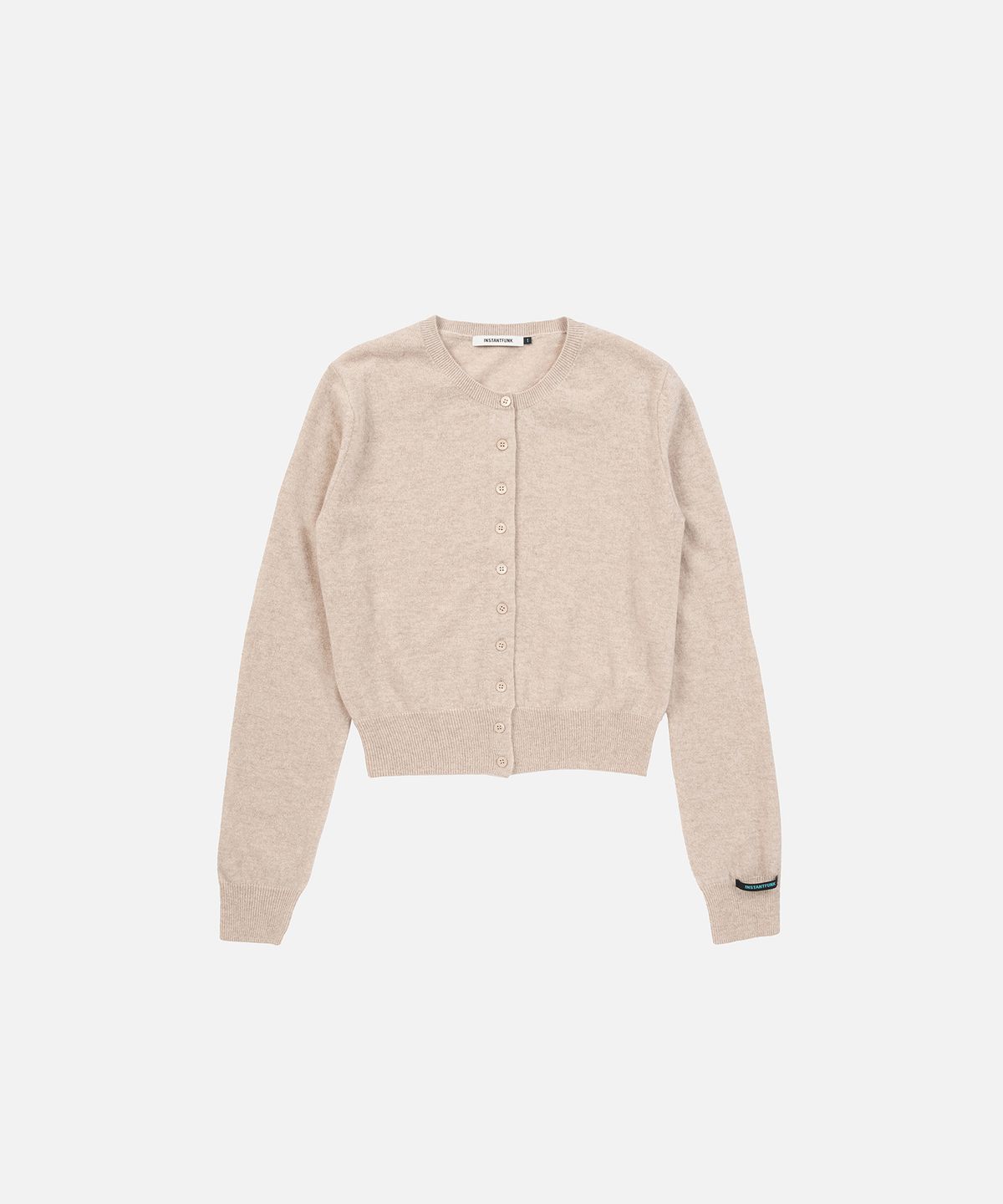 인스턴트펑크(INSTANTFUNK) ESSENTIAL WOOL ROUND CARDIGAN - BEIGE
