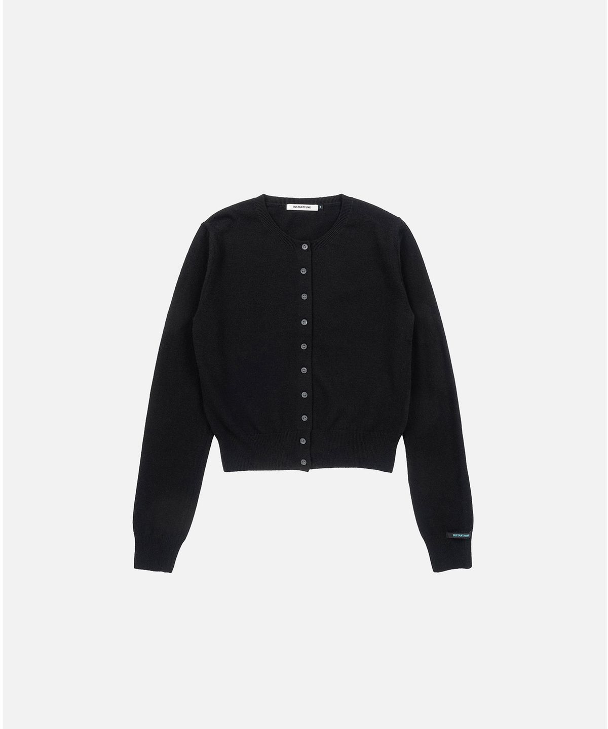 인스턴트펑크(INSTANTFUNK) ESSENTIAL WOOL ROUND CARDIGAN - BLACK