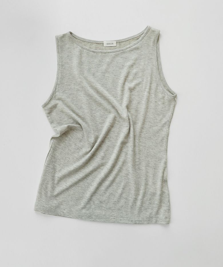 tencel basic sleeveless T (OATMEAL)