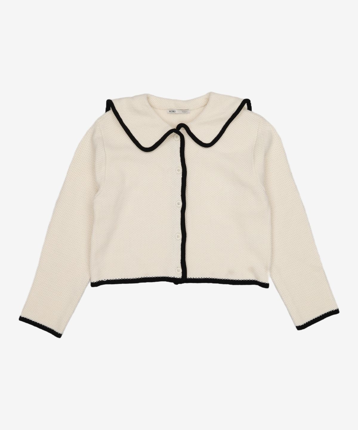 미쏘(MIXXO) 빅카라 배색 가디건 MIWCKD124T L