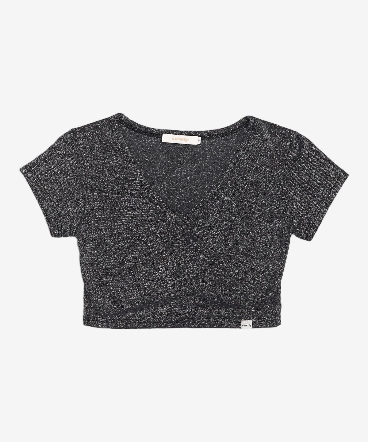 큐리티(CURETTY) C METALLIC WRAP T-SHIRT_BLACK S