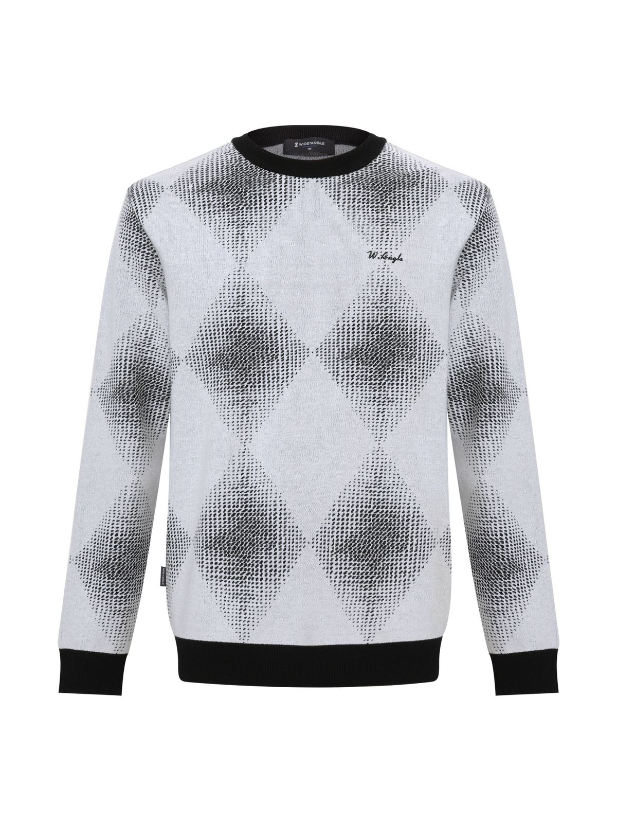 와이드앵글(WIDEANGLE) CO 옴브레 패턴 라운드 스웨터 M_Off White