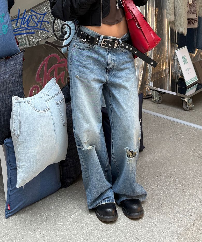 [민지'S PICK] STRANGER GRAPHIC WIDE DENIM - BLUE