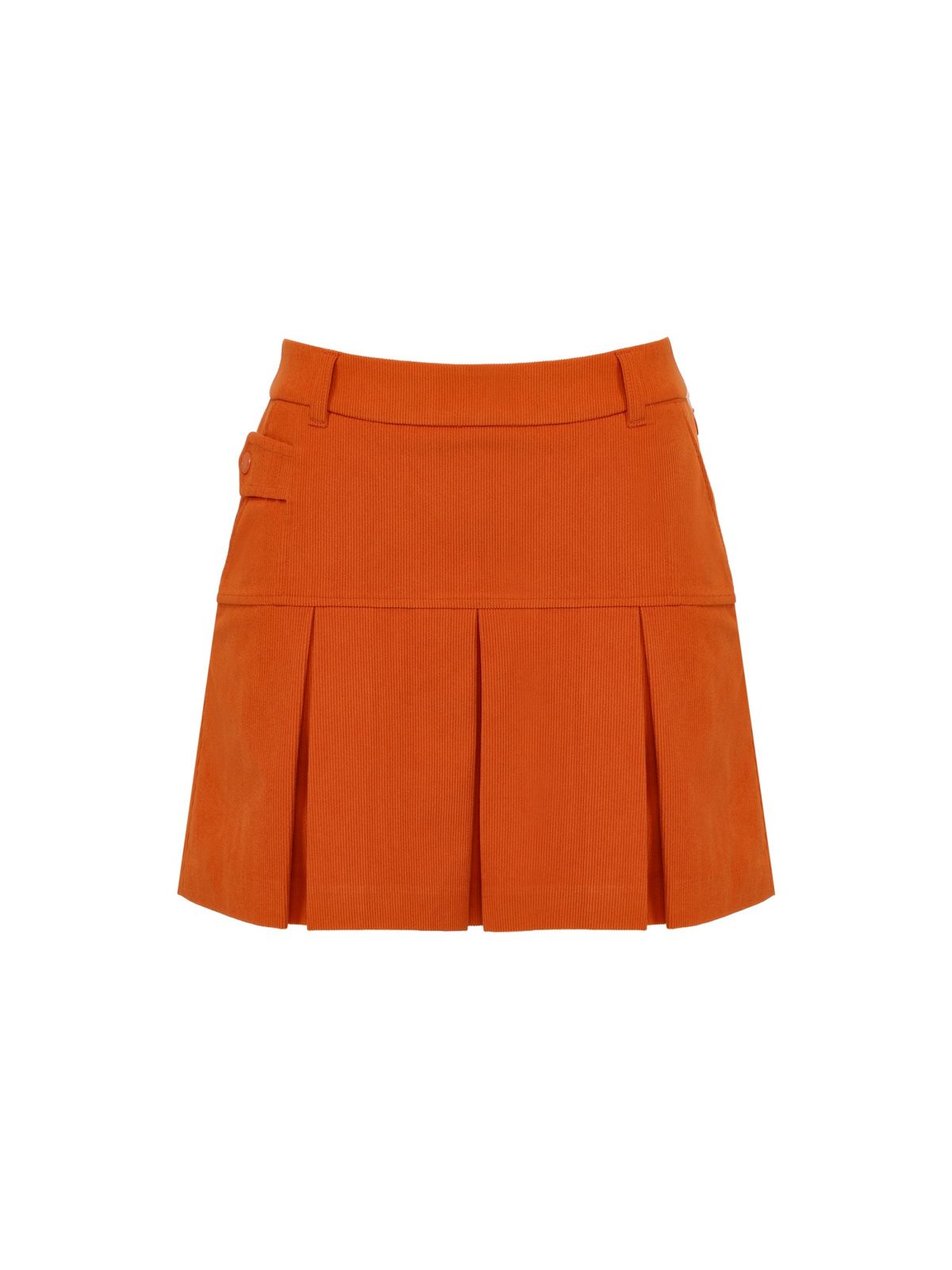 와이드앵글(WIDEANGLE) CO 코듀로이 와이드 플리츠 큐롯 L_Burnt Orange