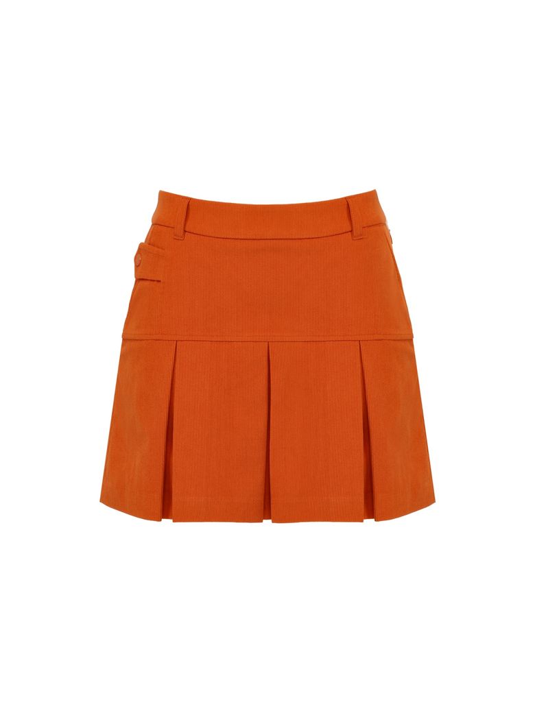CO 코듀로이 와이드 플리츠 큐롯 L_Burnt Orange