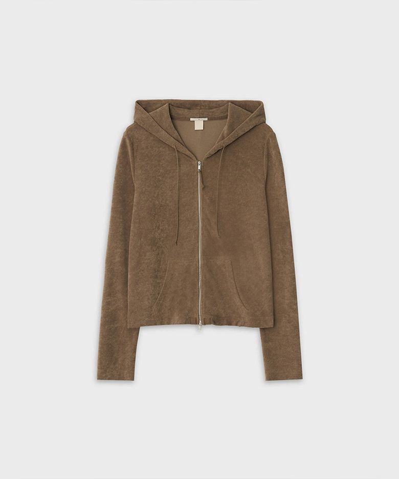 LINE ZIP HOODIE_BEIGE
