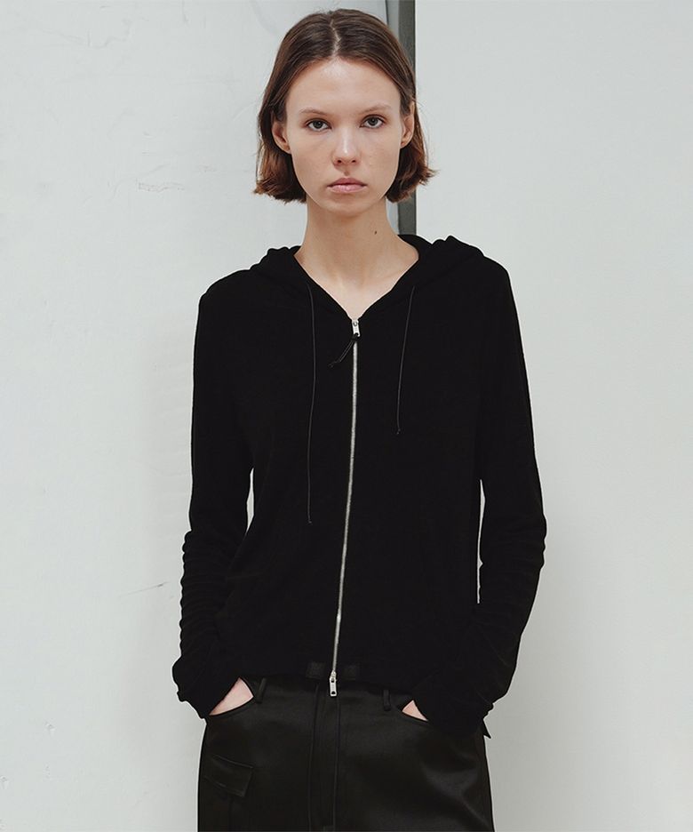 LINE ZIP HOODIE_BLACK