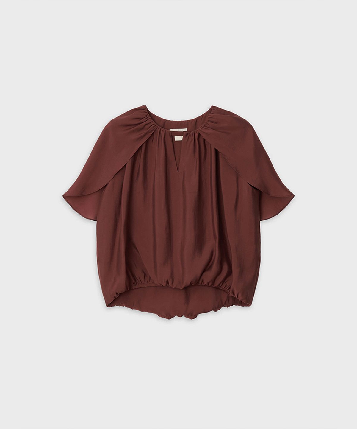 더룸(THELOOM) DRIFT WING BLOUSE_RED BROWN