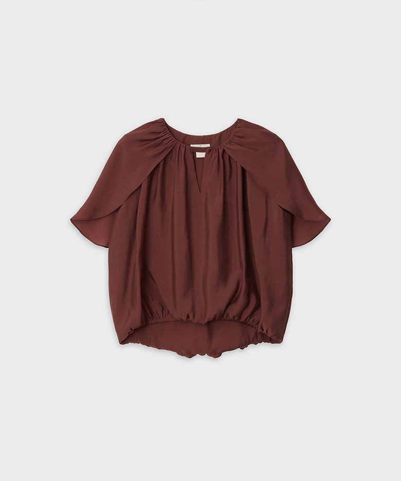 DRIFT WING BLOUSE_RED BROWN