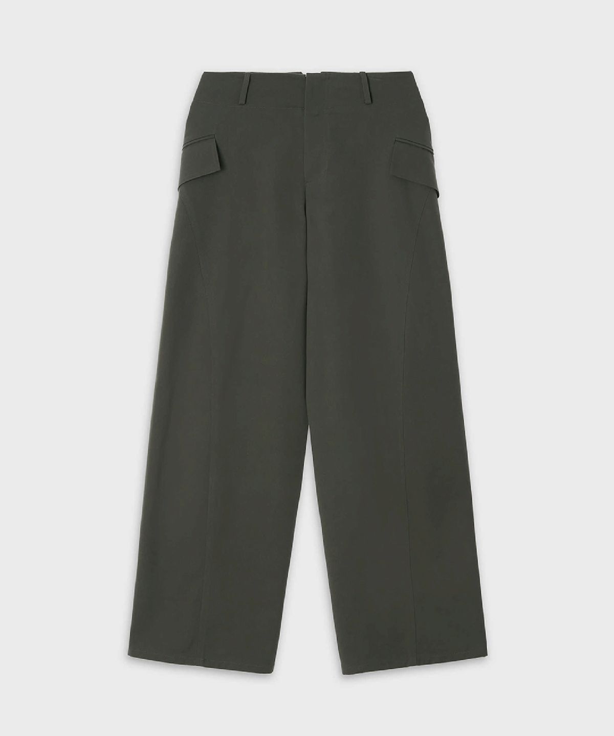 더룸(THELOOM) SPIRAL LINE BARREL TROUSERS_KHAKI