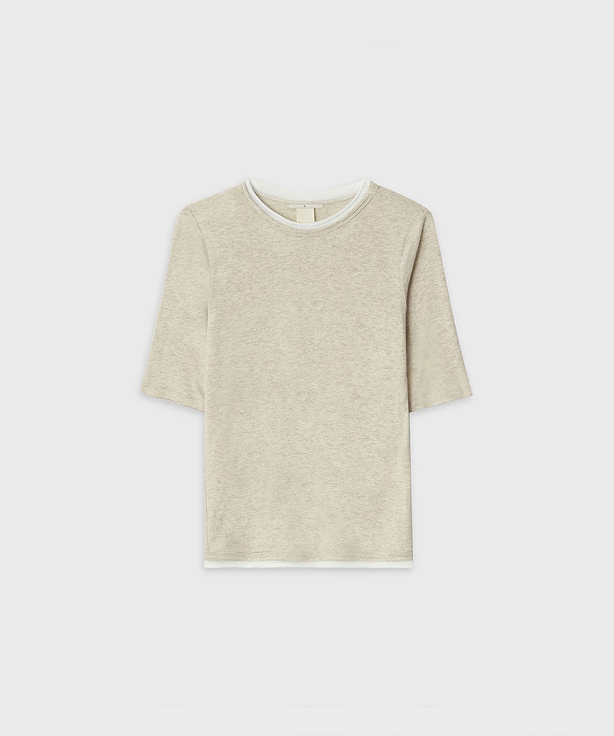 더룸(THELOOM) SLIM ELBOW LINE TEE_OTMEAL