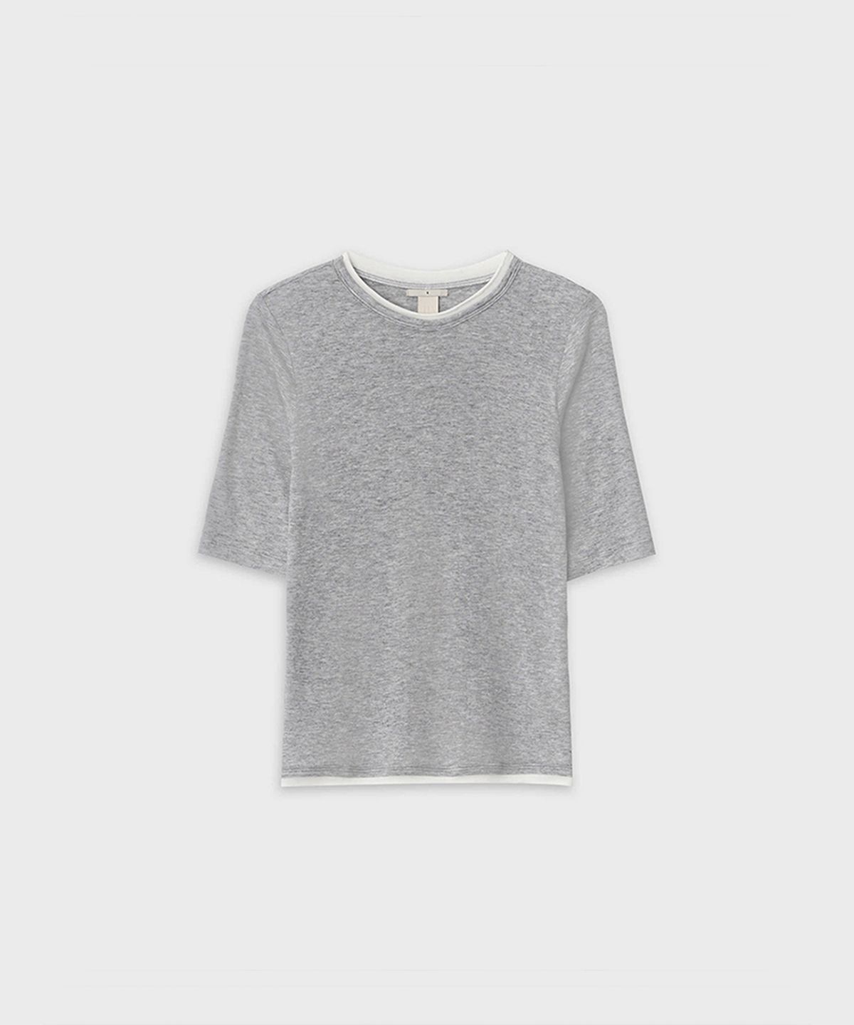 더룸(THELOOM) SLIM ELBOW LINE TEE_GRAY
