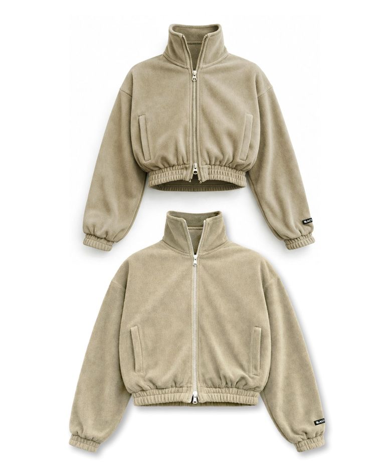 [남여공용] Cozy Velour Zip-up / 올리브베이지