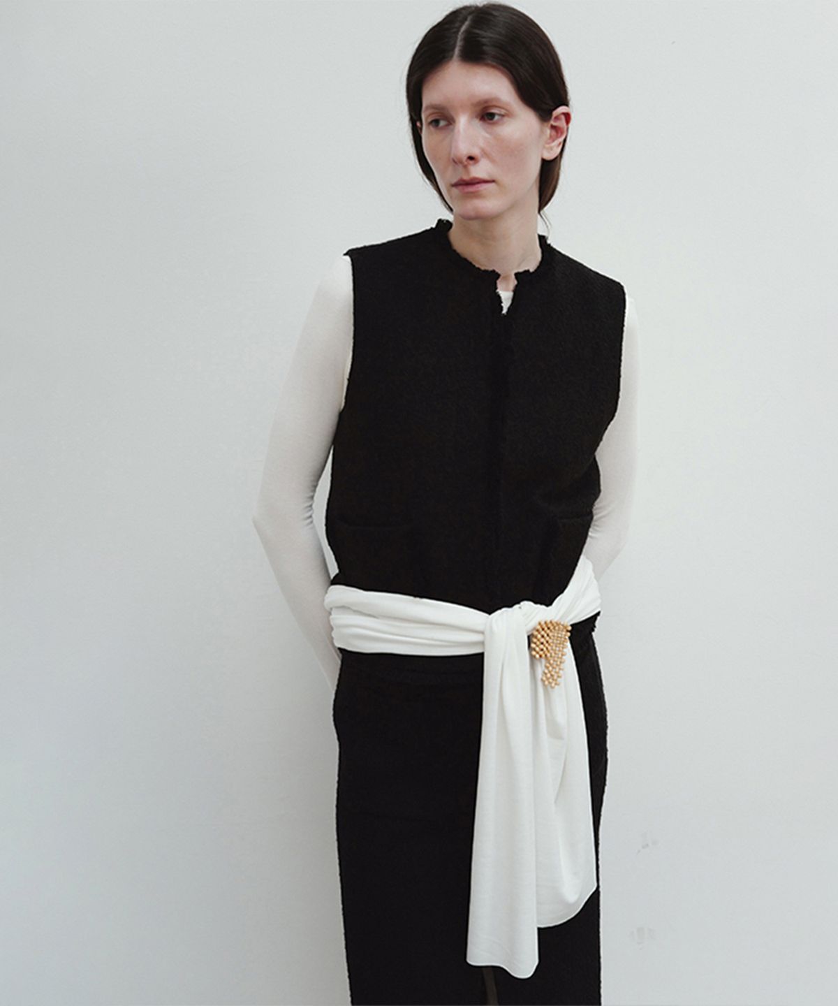 더룸(THELOOM) FRINGE TRACE VEST_BLACK