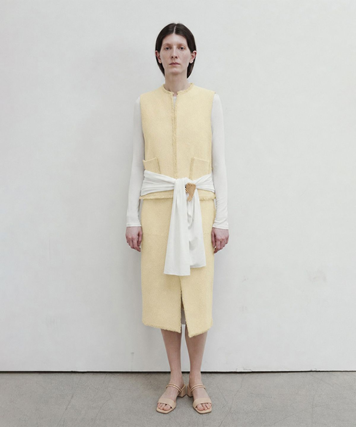 더룸(THELOOM) FRINGE TRACE VEST_YELLOW