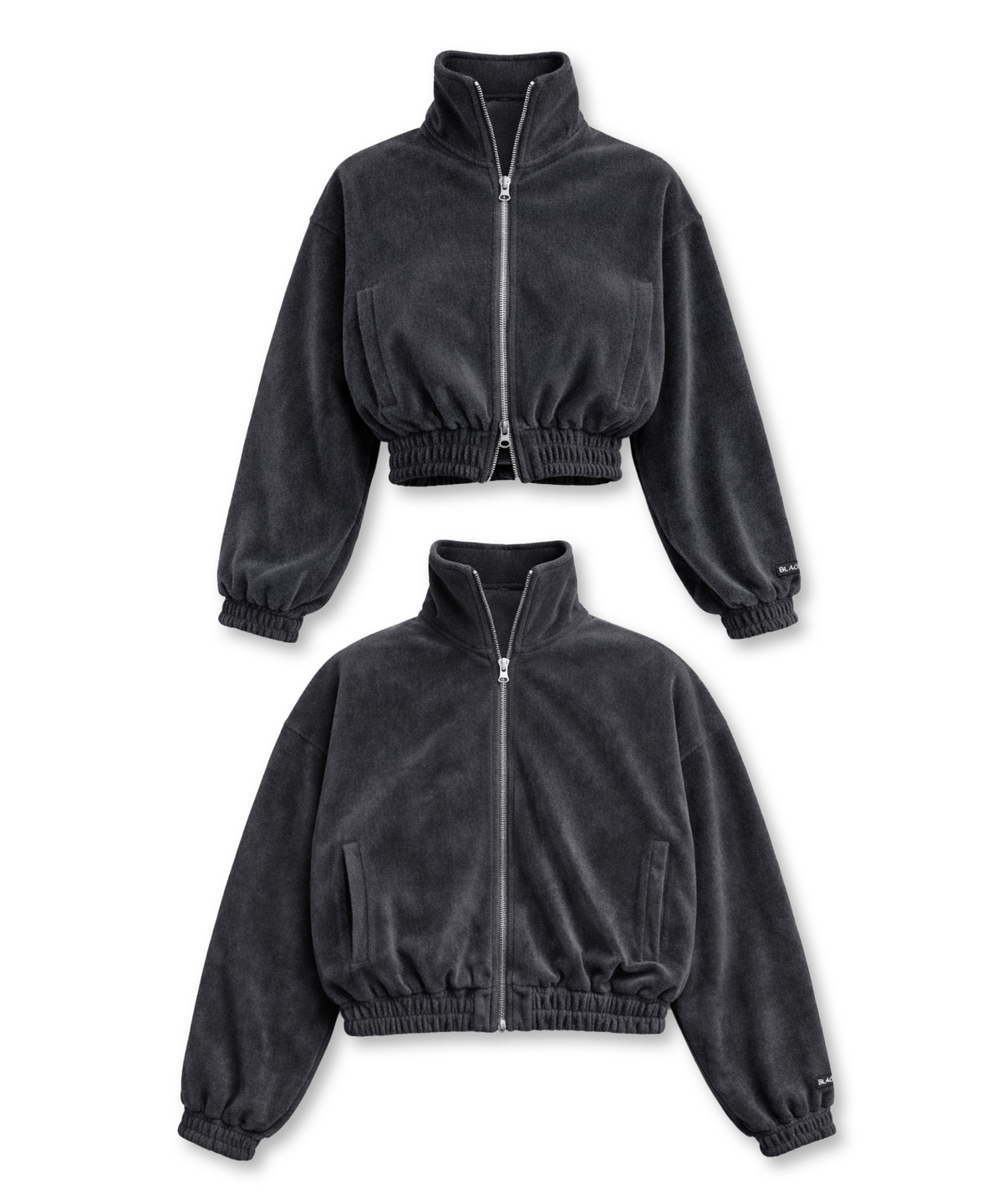 블랙크러쉬(BLACRUSH) [남여공용] Cozy Velour Zip-up / 차콜그레이