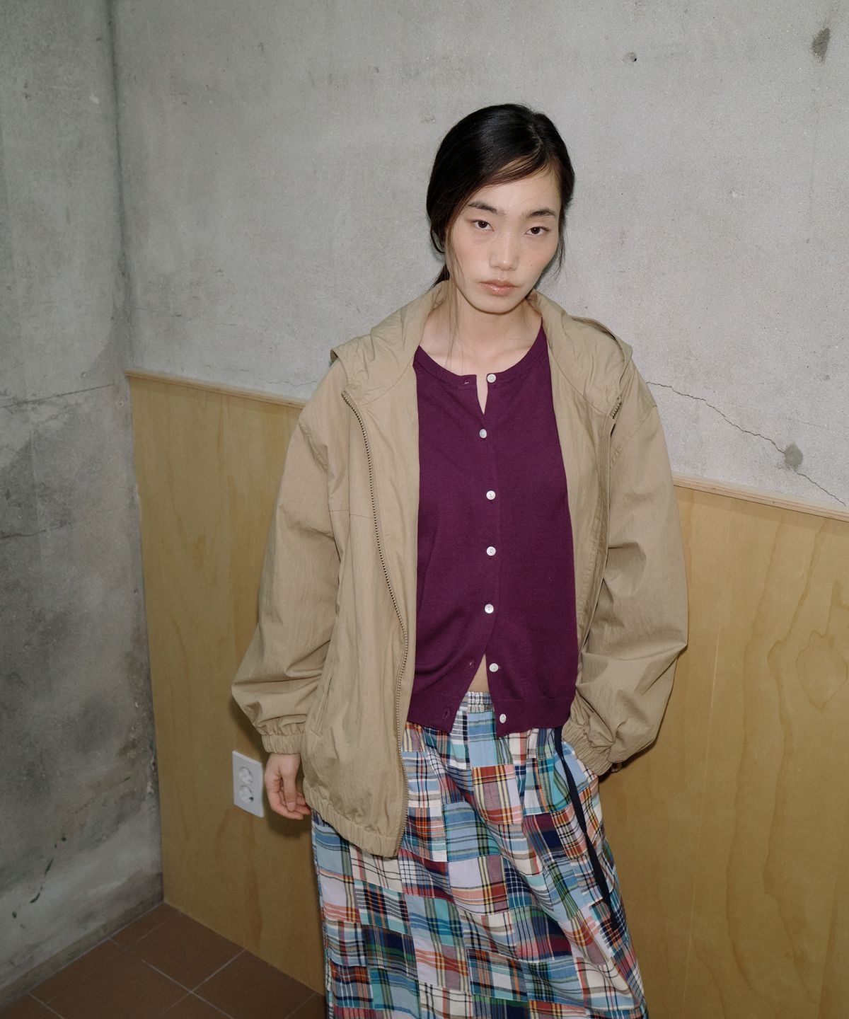 오드캐롤(ODDCAROL) Milo Hood Jumper_Beige