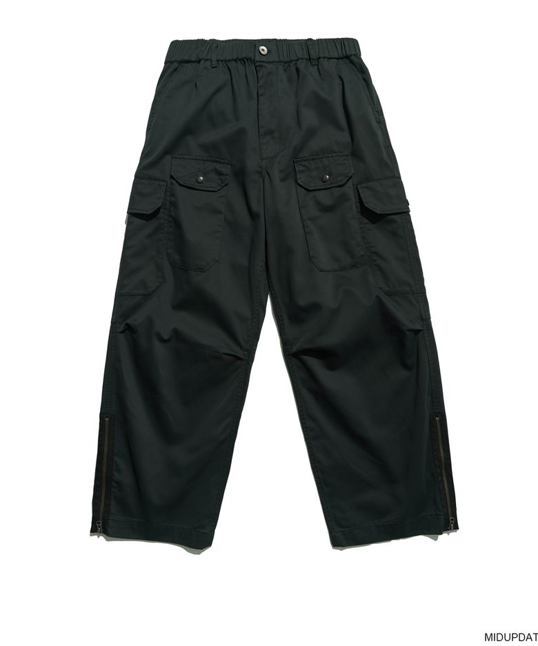 Ankle Zip Wide Parachute Pants_BLK