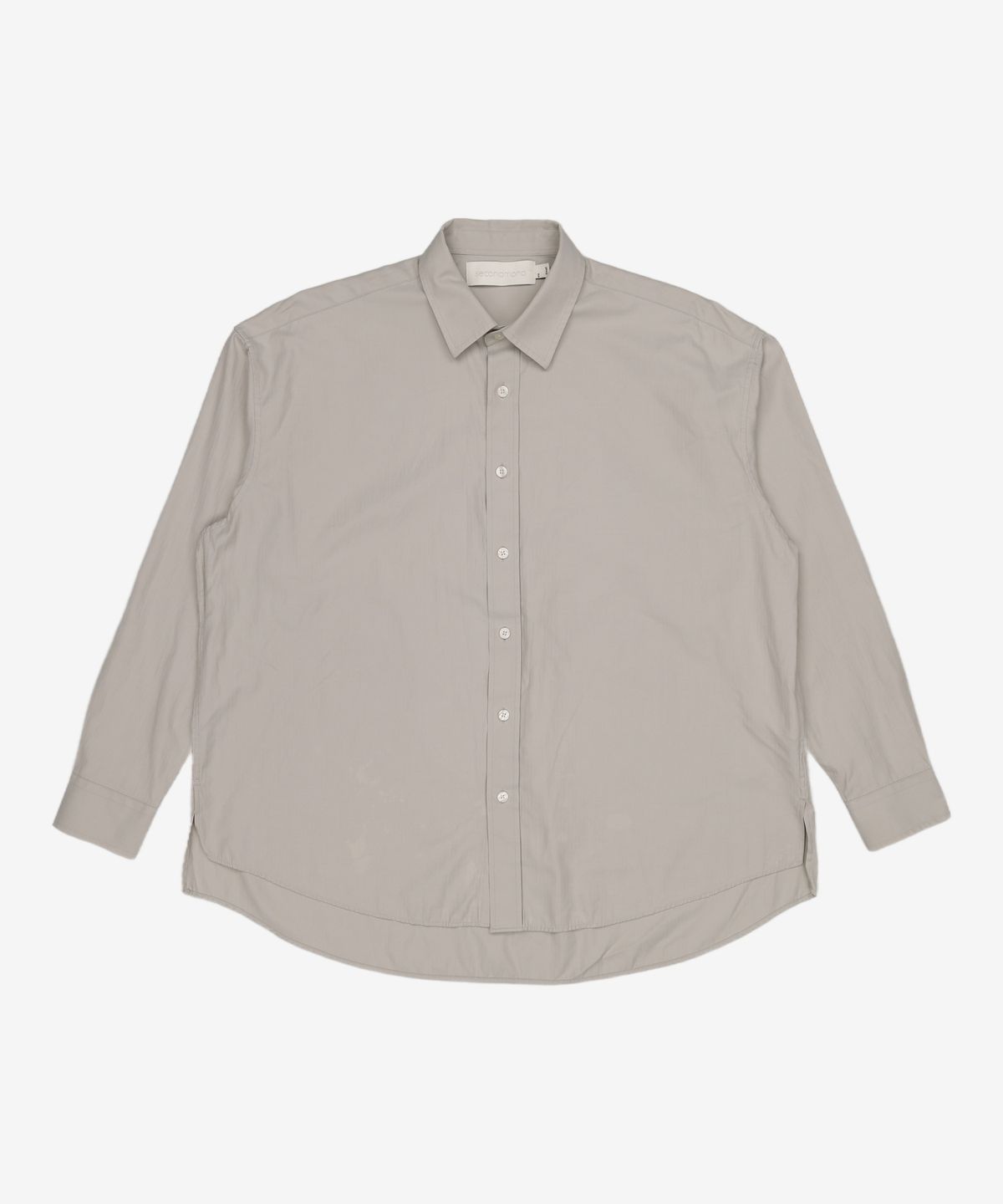 세컨모놀로그(SECONDMONO) (TIE SET)Side Slit Oversized Cotton Shirt [GBEIGE]_SESH008GBEIGE S