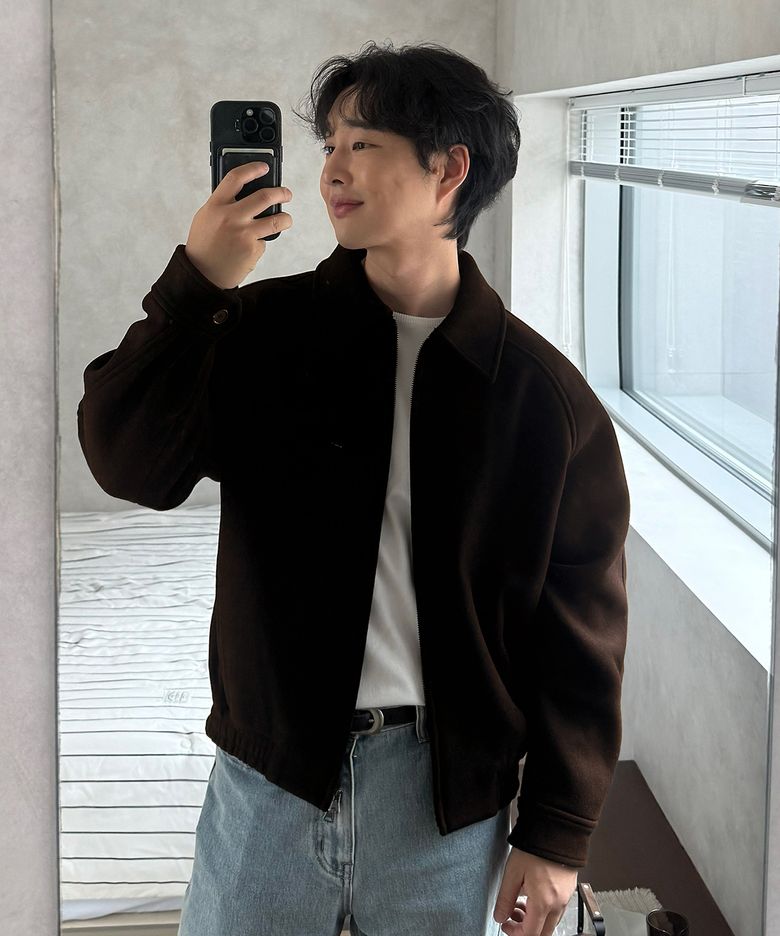 [COCLX오정규] 울 2-WAY 블루종 자켓 브라운 COOSJK045BROWN
