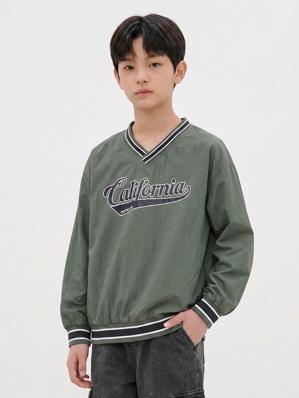 행텐 틴즈(HANGTEN TEENS) 틴즈 우븐 블록코어 맨투맨_394(14580-031-619-09)