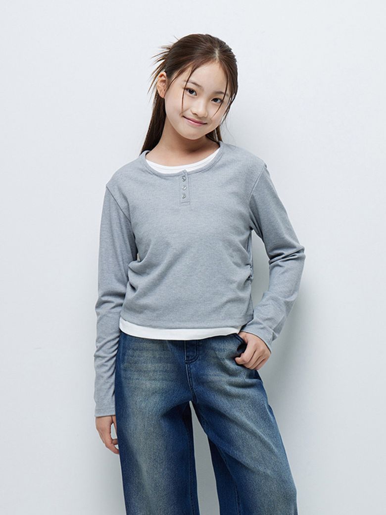 틴즈 여아 웨일 헨리넥 레이어드 티셔츠_055(14580-131-606-31)