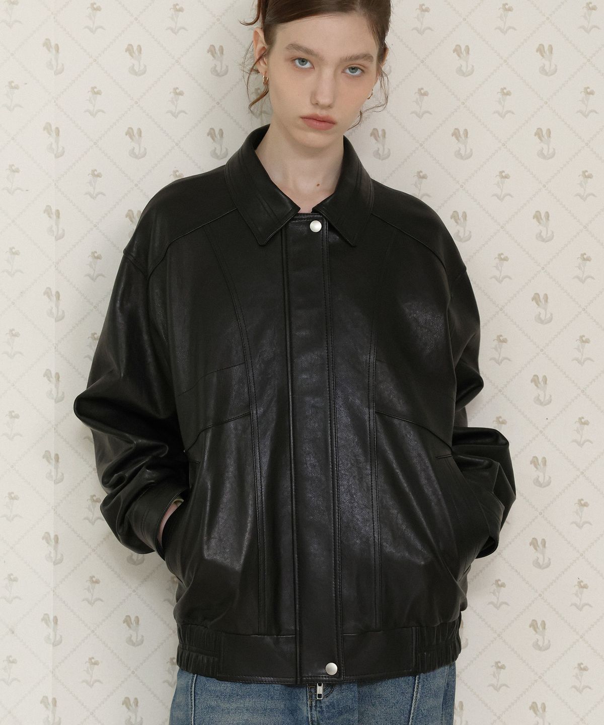 도프셉(DOFFSEPT) Vegetable Lambskin Blouson (Black)