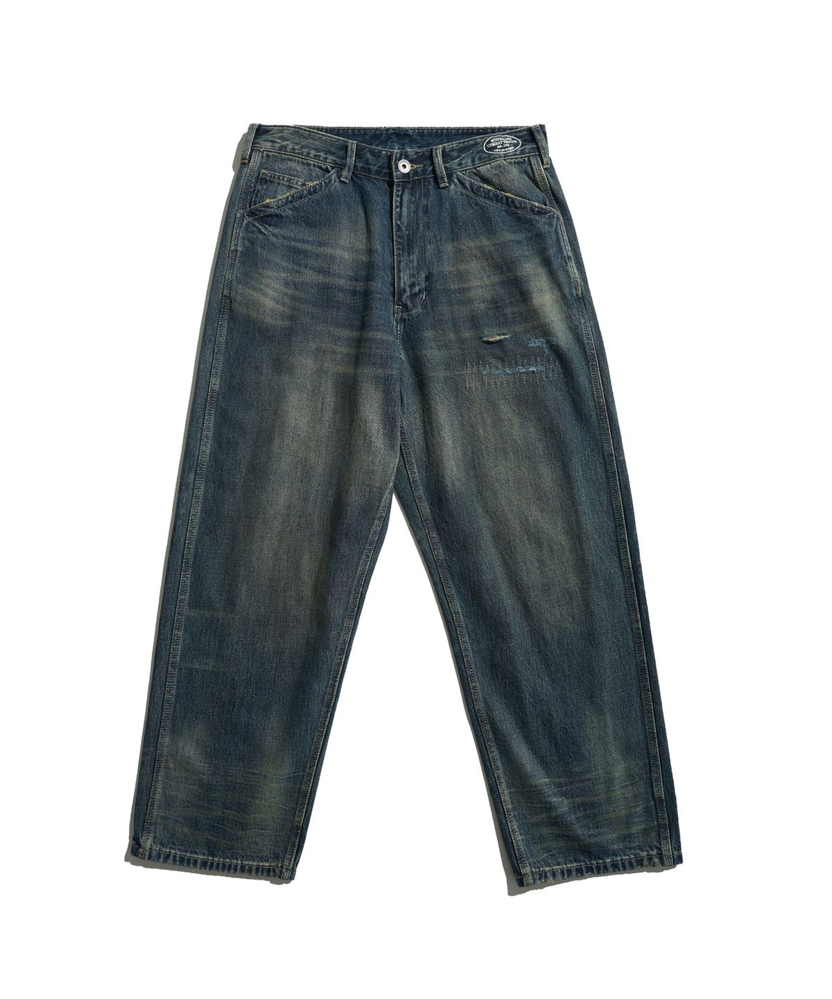 미드업데이트(MIDUPDATE) Heavy Distressed Straight Denim Pants