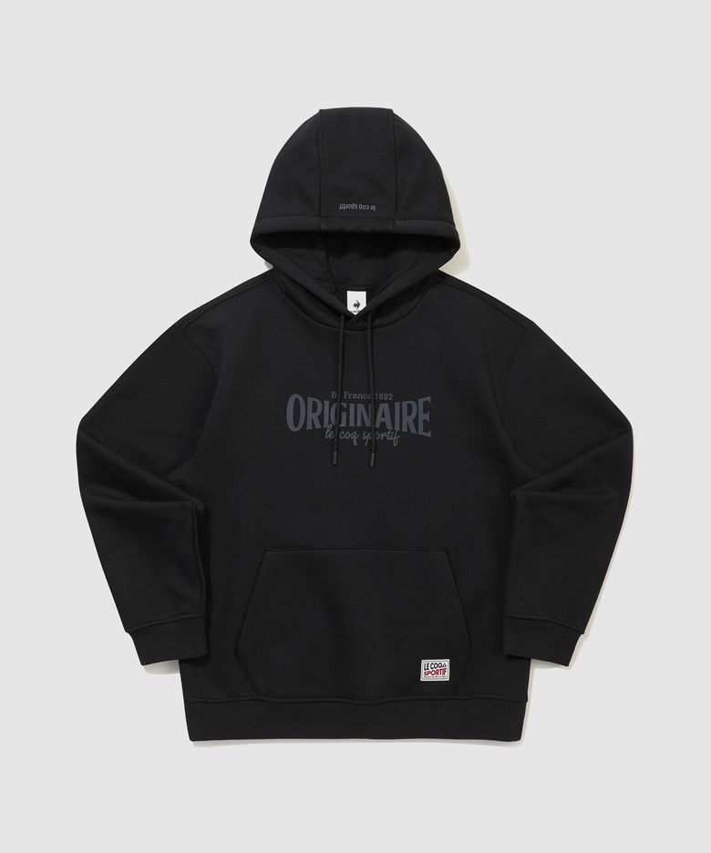 유니 쭈리 헤리티지 루즈핏 기모 후드 - 블랙 QR423LHDO1