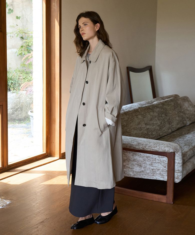 Classic Single Long Trench Coat[LMBFAUJK116]-Pale Taupe