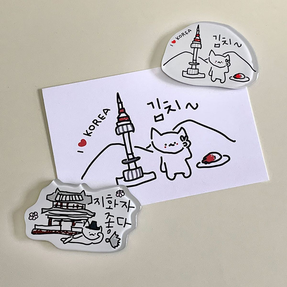 위드썸(WITHSOME) 엉망진창 k-마라 고앵이 마그넷