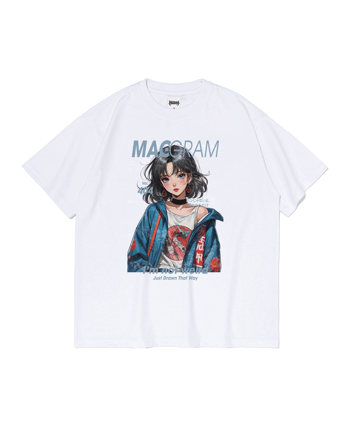 엠에이지그램(MAGGRAM) (박스티) MAGGRAM 큐트 베니 그래픽 반팔 티셔츠 (화이트)
