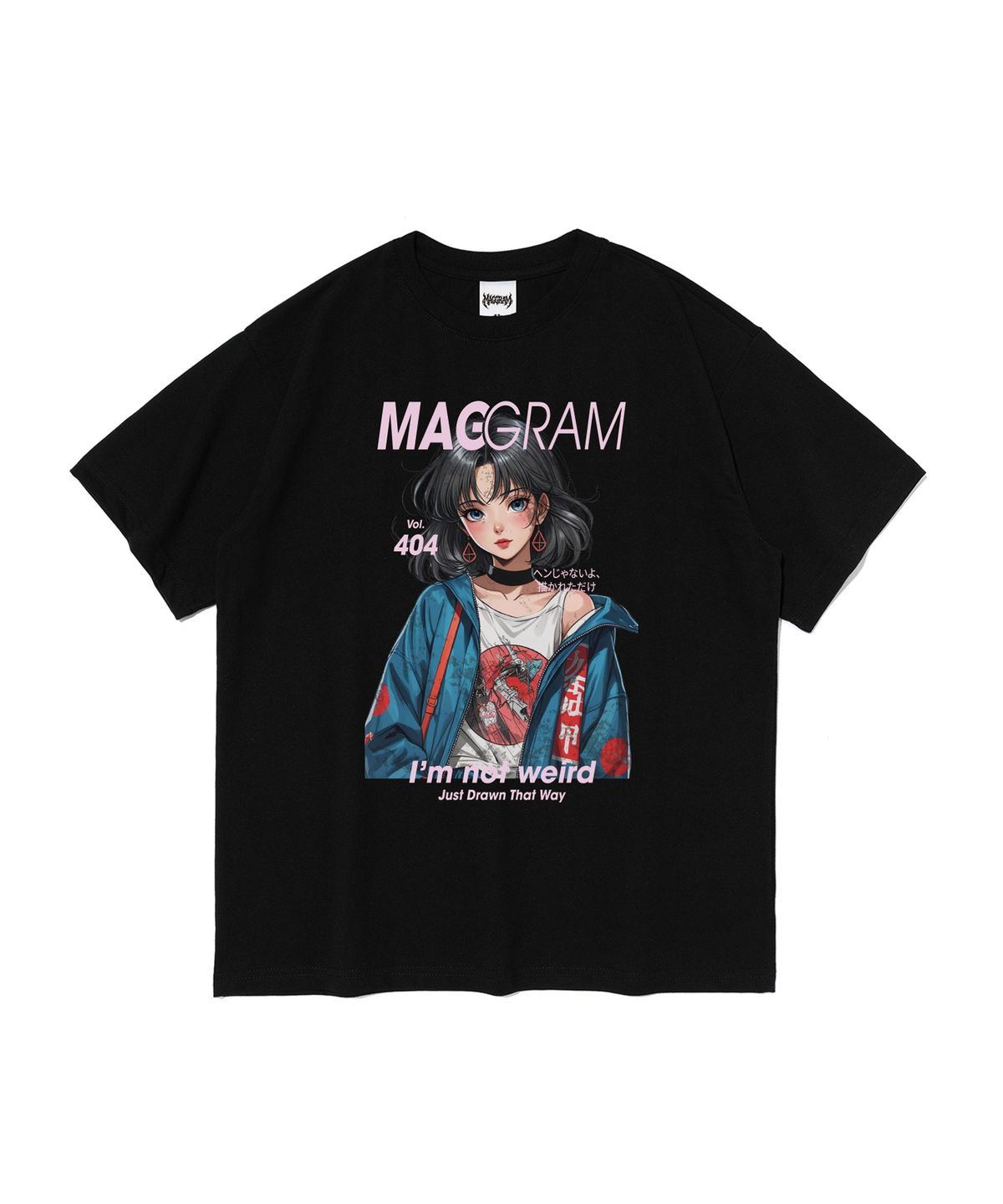 엠에이지그램(MAGGRAM) (박스티) MAGGRAM 큐트 베니 그래픽 반팔 티셔츠 (블랙)
