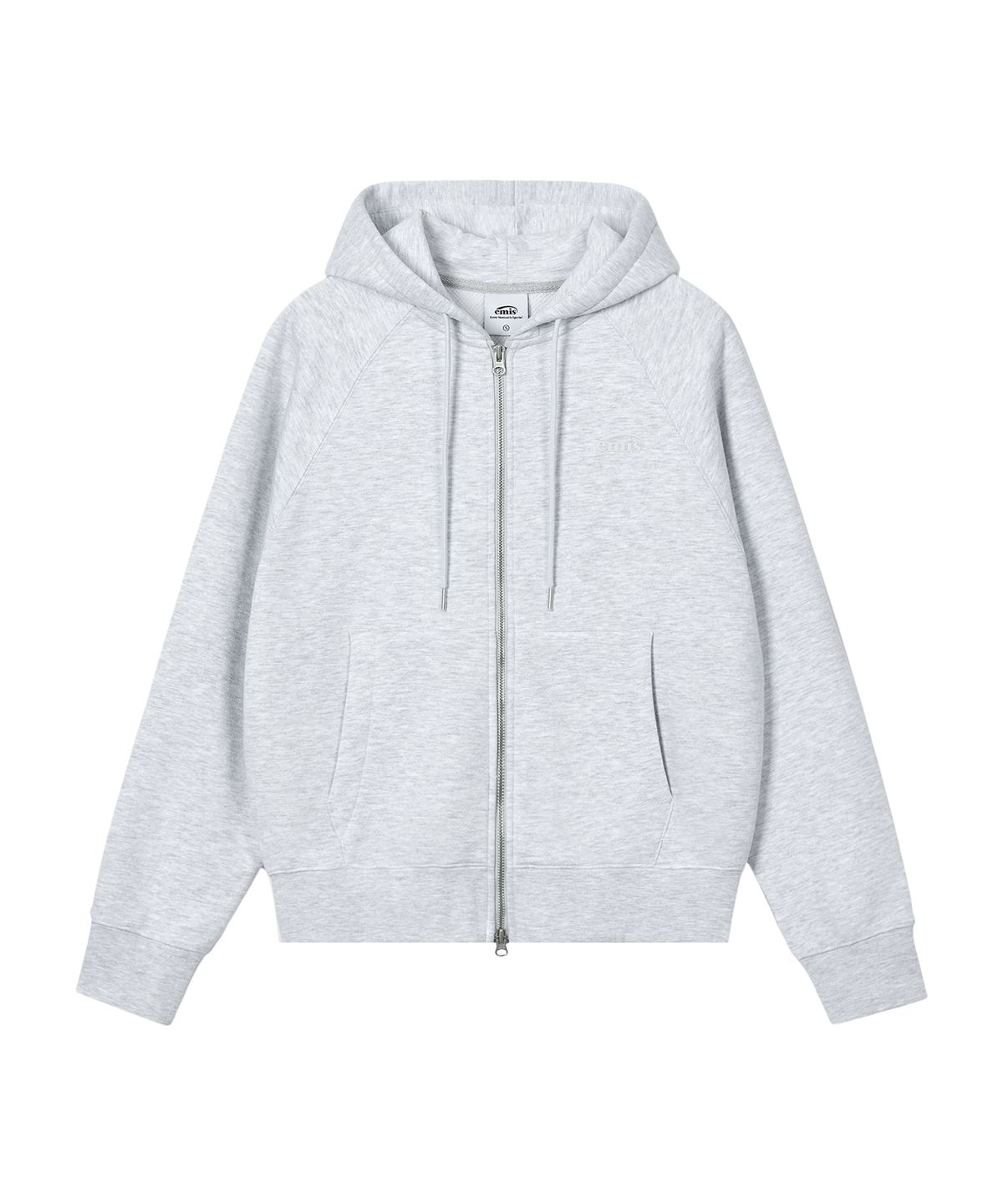 이미스(EMIS) MONO LOGO HOOD ZIP-UP-LIGHT GRAY