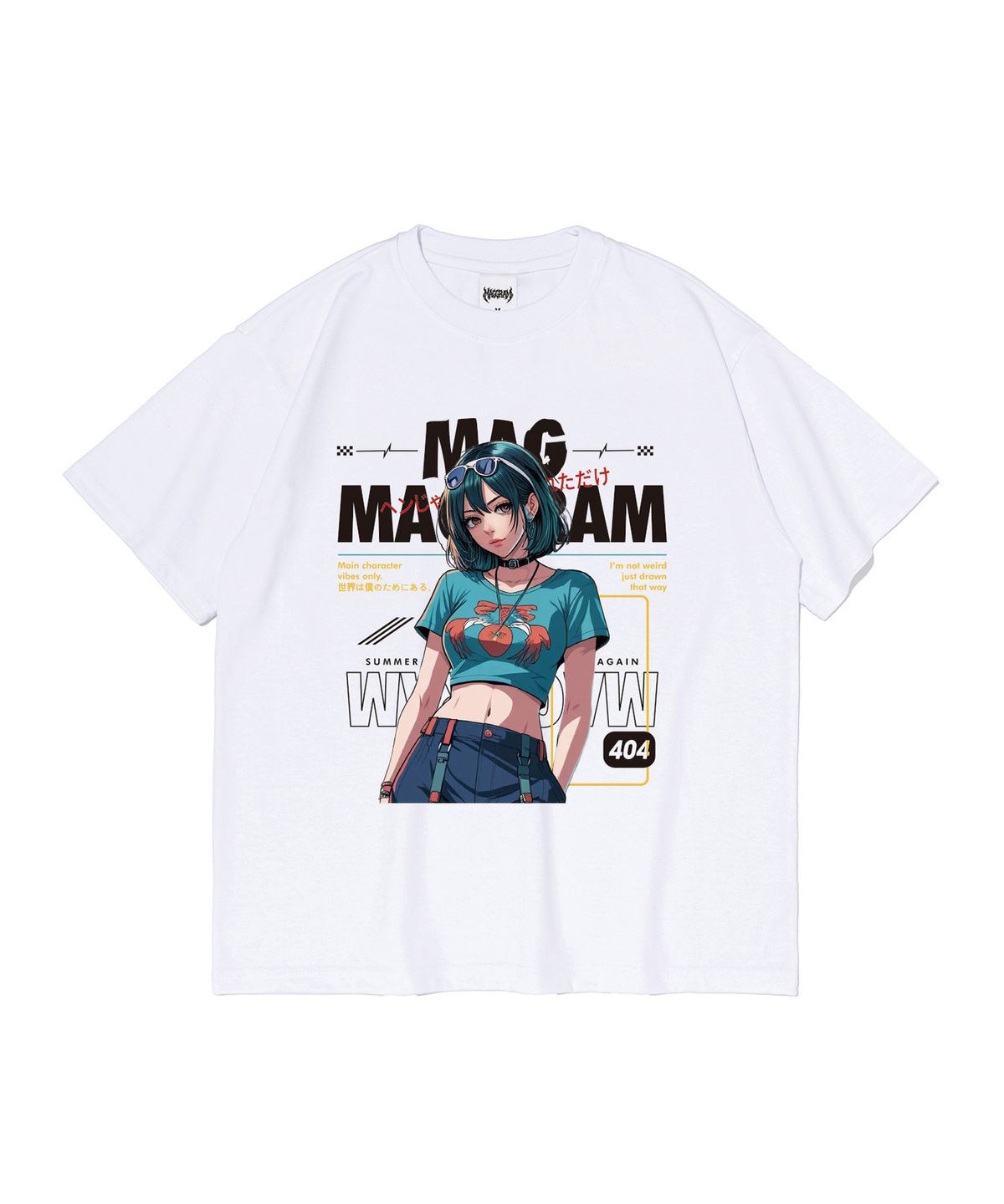 엠에이지그램(MAGGRAM) (박스티) MAGGRAM 썸머 걸 그래픽 반팔 티셔츠 (화이트)
