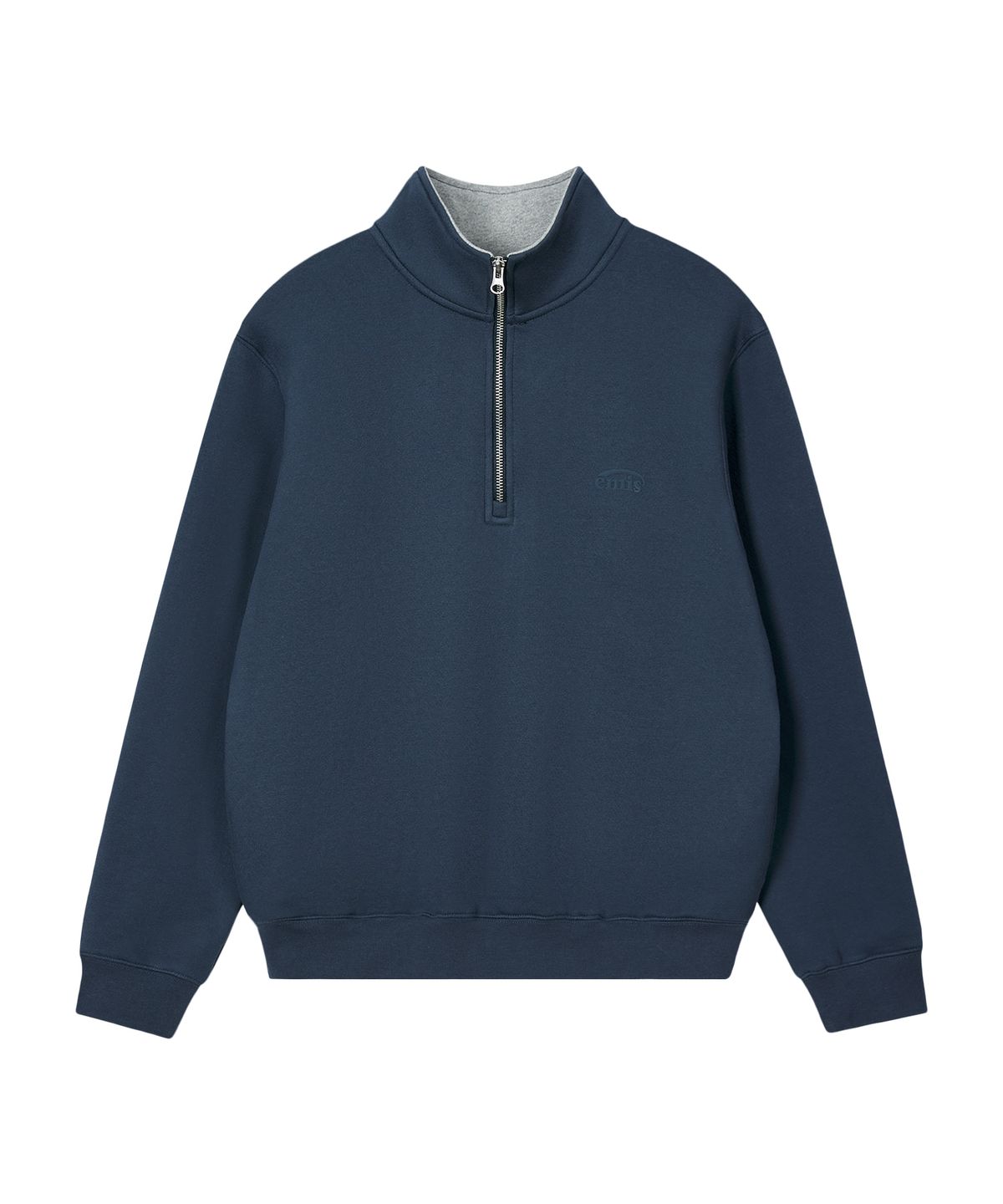 이미스(EMIS) MONO LOGO HALF-ZIP SWEATSHIRT-NAVY