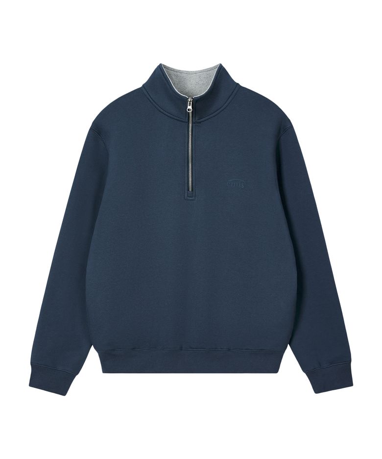 MONO LOGO HALF-ZIP SWEATSHIRT-NAVY