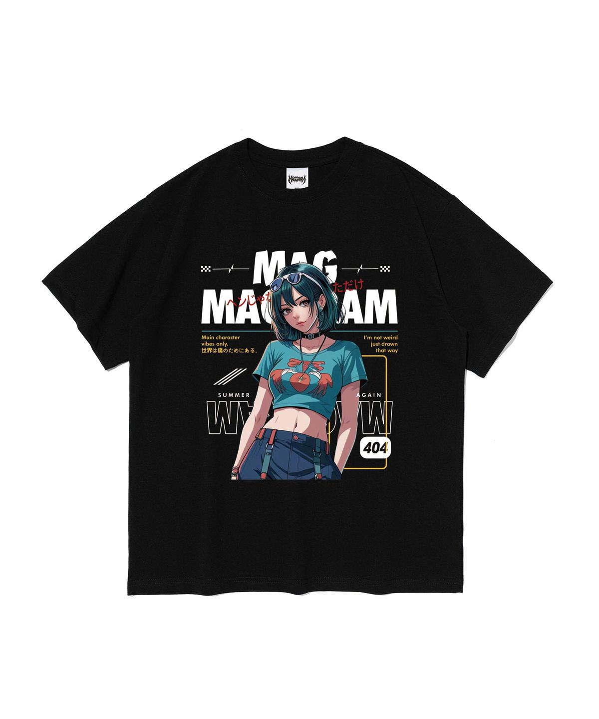 엠에이지그램(MAGGRAM) (박스티) MAGGRAM 썸머 걸 그래픽 반팔 티셔츠 (블랙)