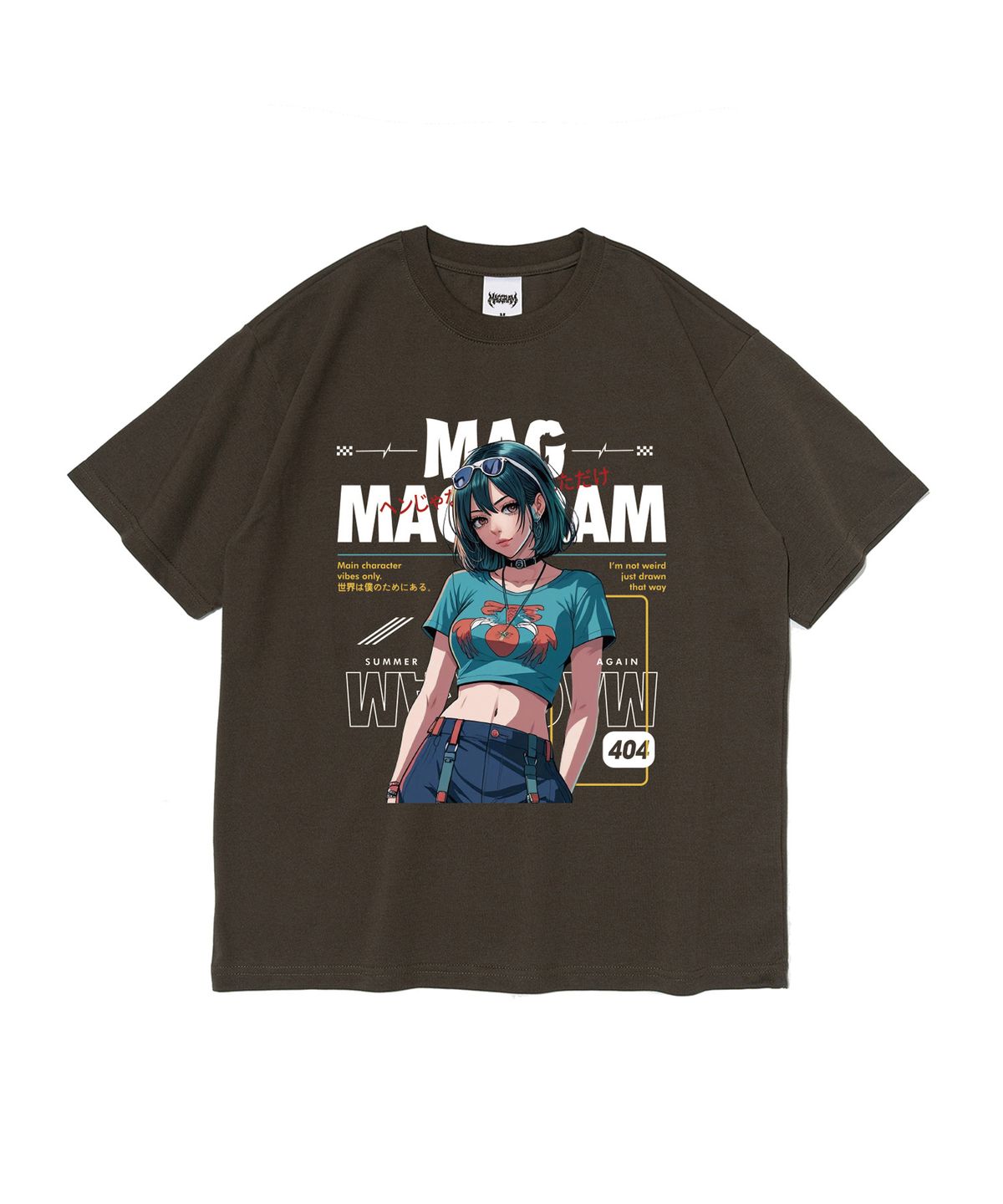 엠에이지그램(MAGGRAM) (박스티) MAGGRAM 썸머 걸 그래픽 반팔 티셔츠 (카키)