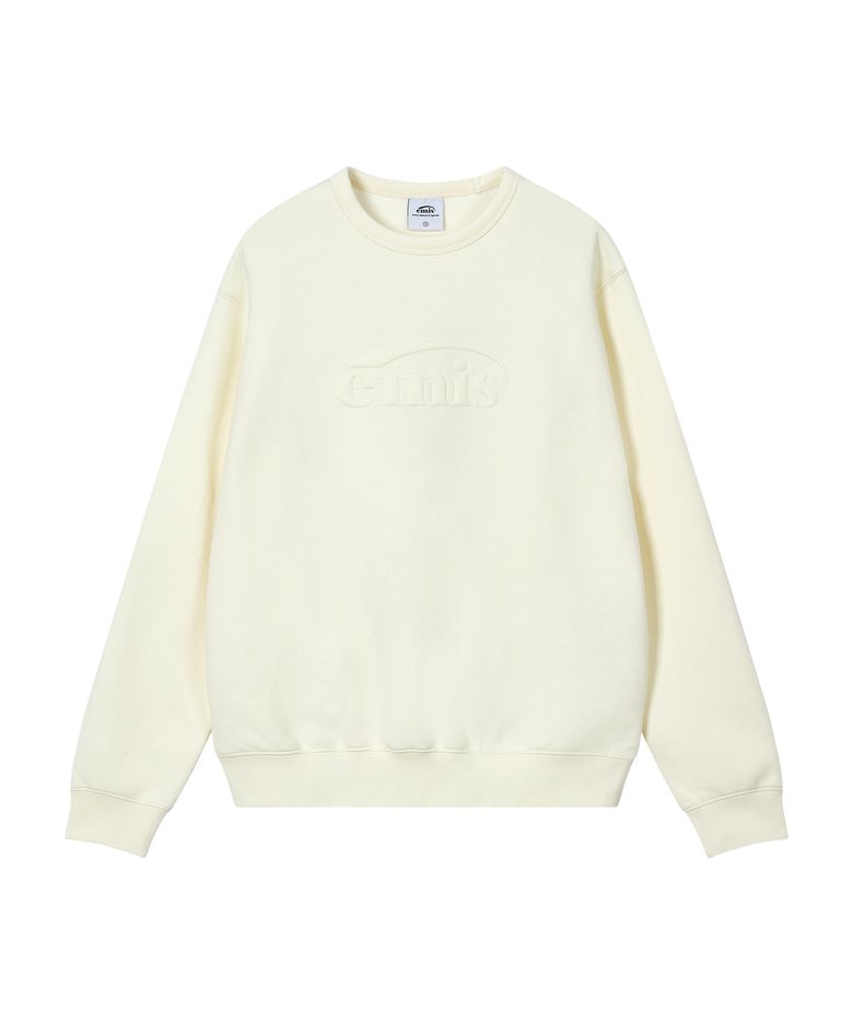 EMBOSSED LOGO SWEATSHIRT-CREAM