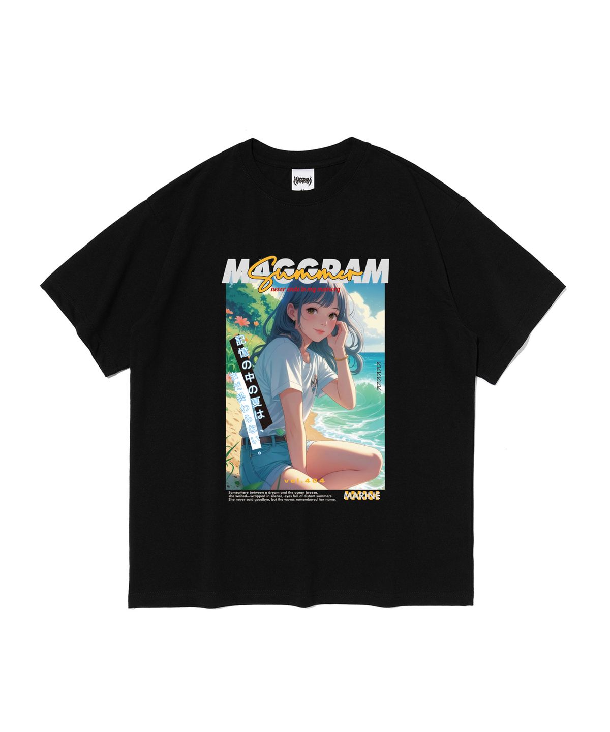엠에이지그램(MAGGRAM) (박스티) MAGGRAM 마린 걸 그래픽 반팔 티셔츠 (블랙)
