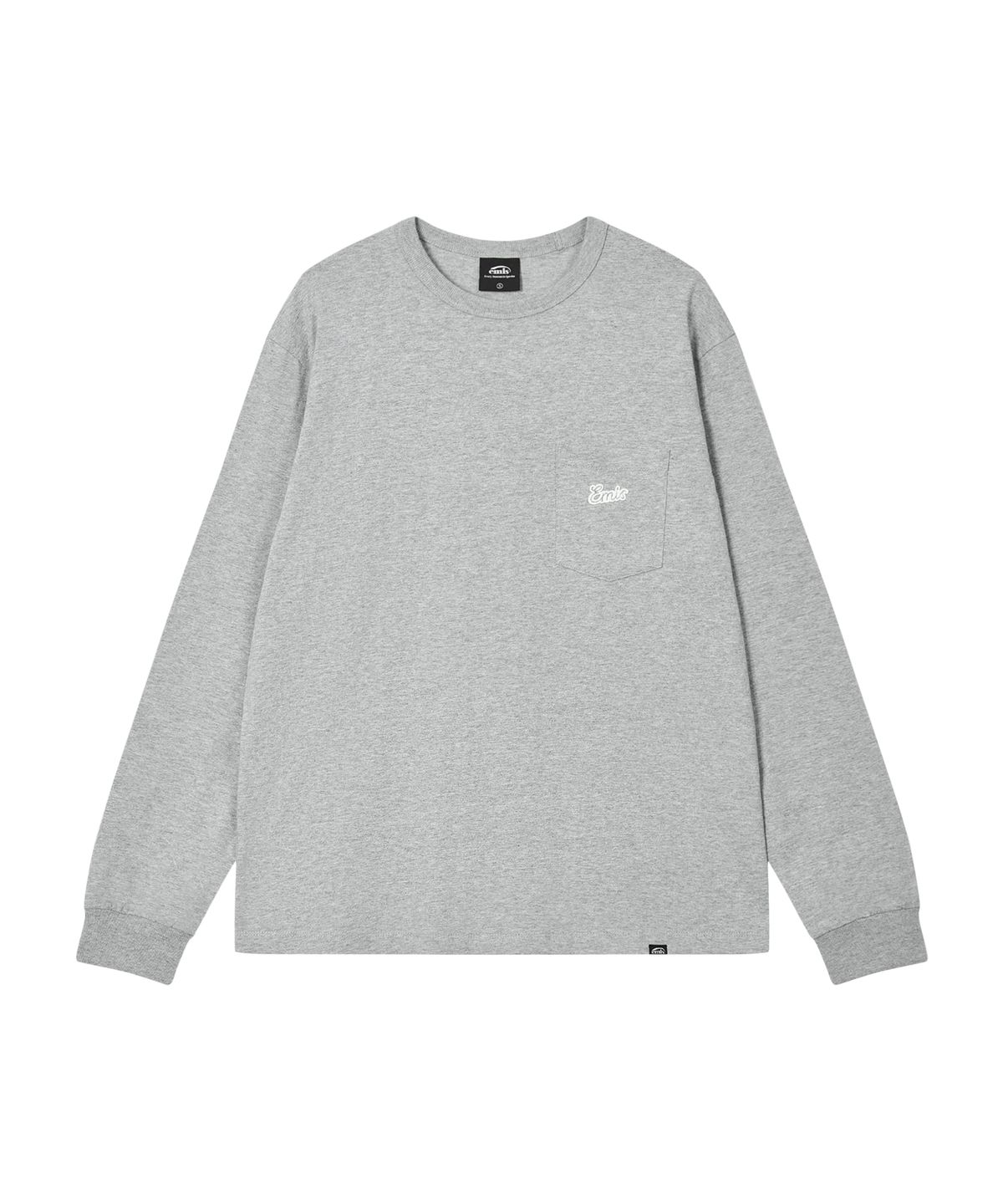 이미스(EMIS) SMALL LINE PATCH POCKET LS T-SHIRT-GRAY