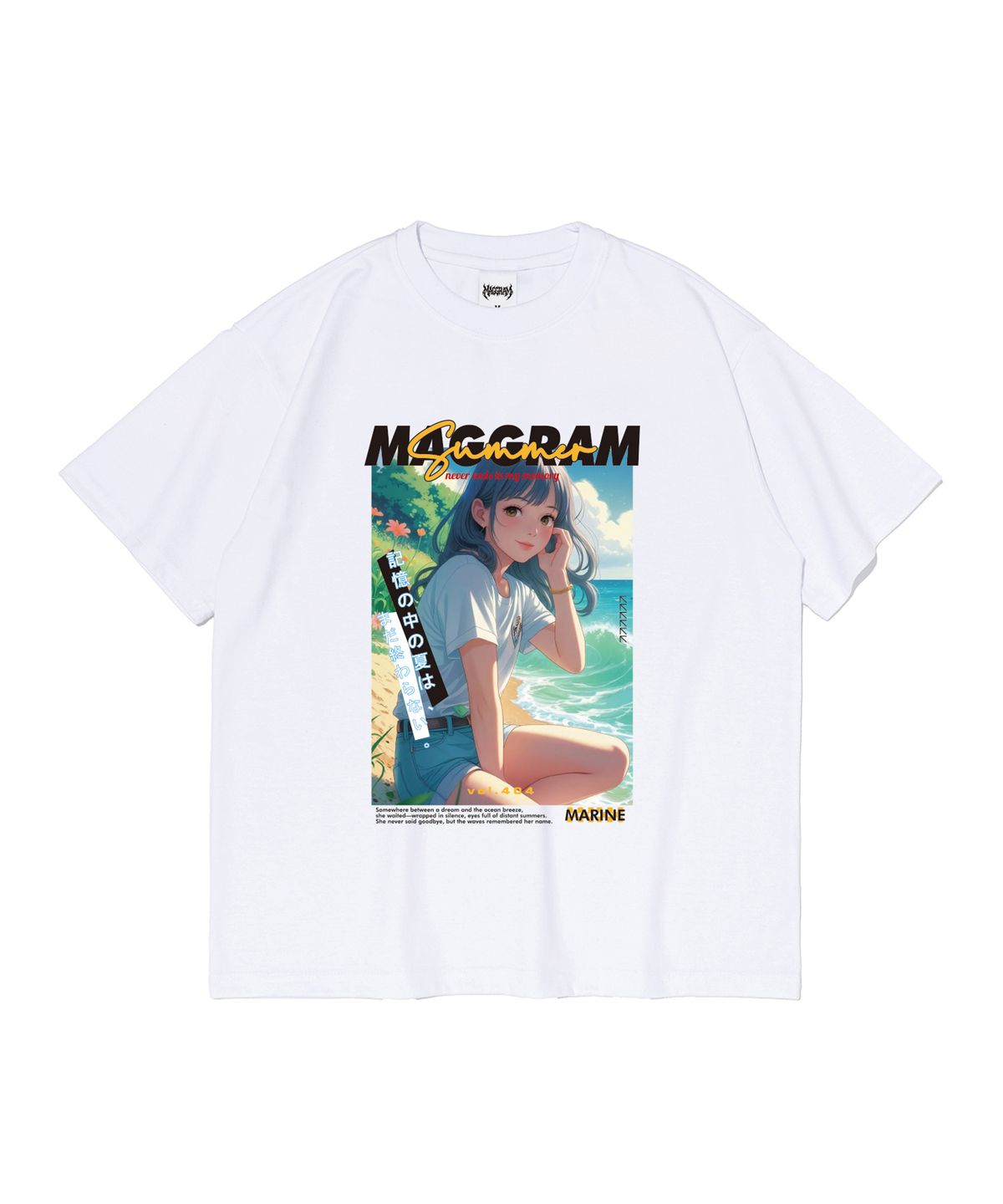 엠에이지그램(MAGGRAM) (박스티) MAGGRAM 마린 걸 그래픽 반팔 티셔츠 (화이트)