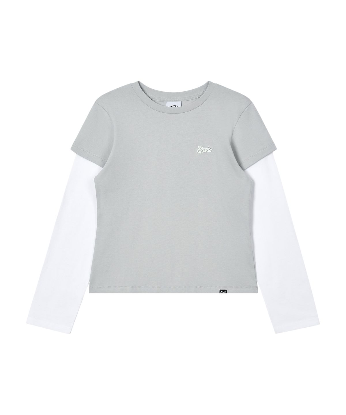 이미스(EMIS) (W) LAYERED LS T-SHIRT-LIGHT GRAY