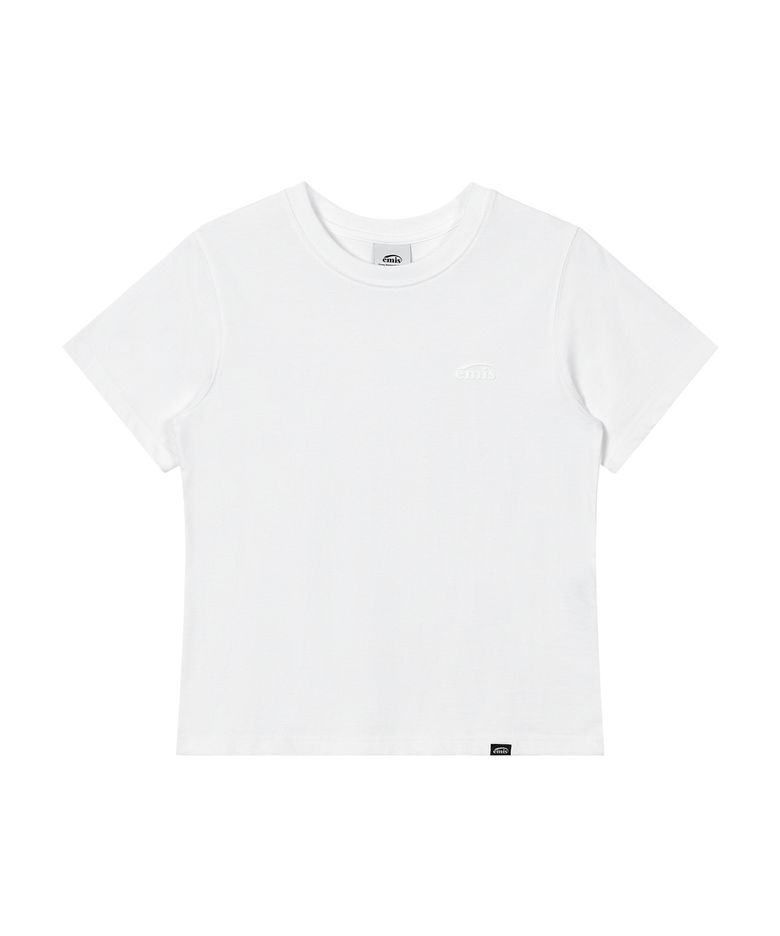 (W) MONO LOGO PRINT T-SHIRT-WHITE