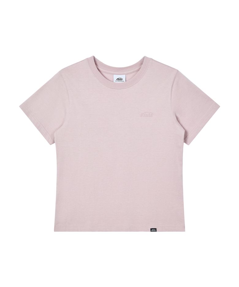 (W) MONO LOGO PRINT T-SHIRT-PINK