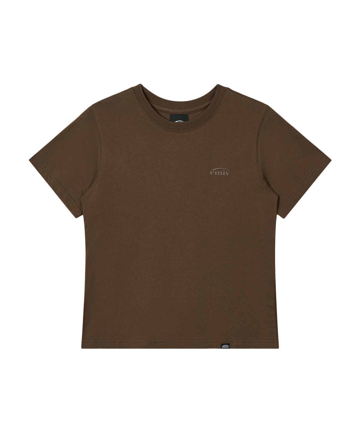 이미스(EMIS) (W) MONO LOGO PRINT T-SHIRT-BROWN