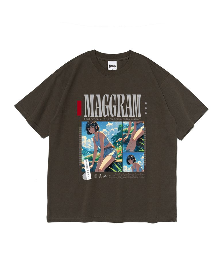 (박스티) MAGGRAM 라이크 썸머 반팔 티셔츠 (카키)
