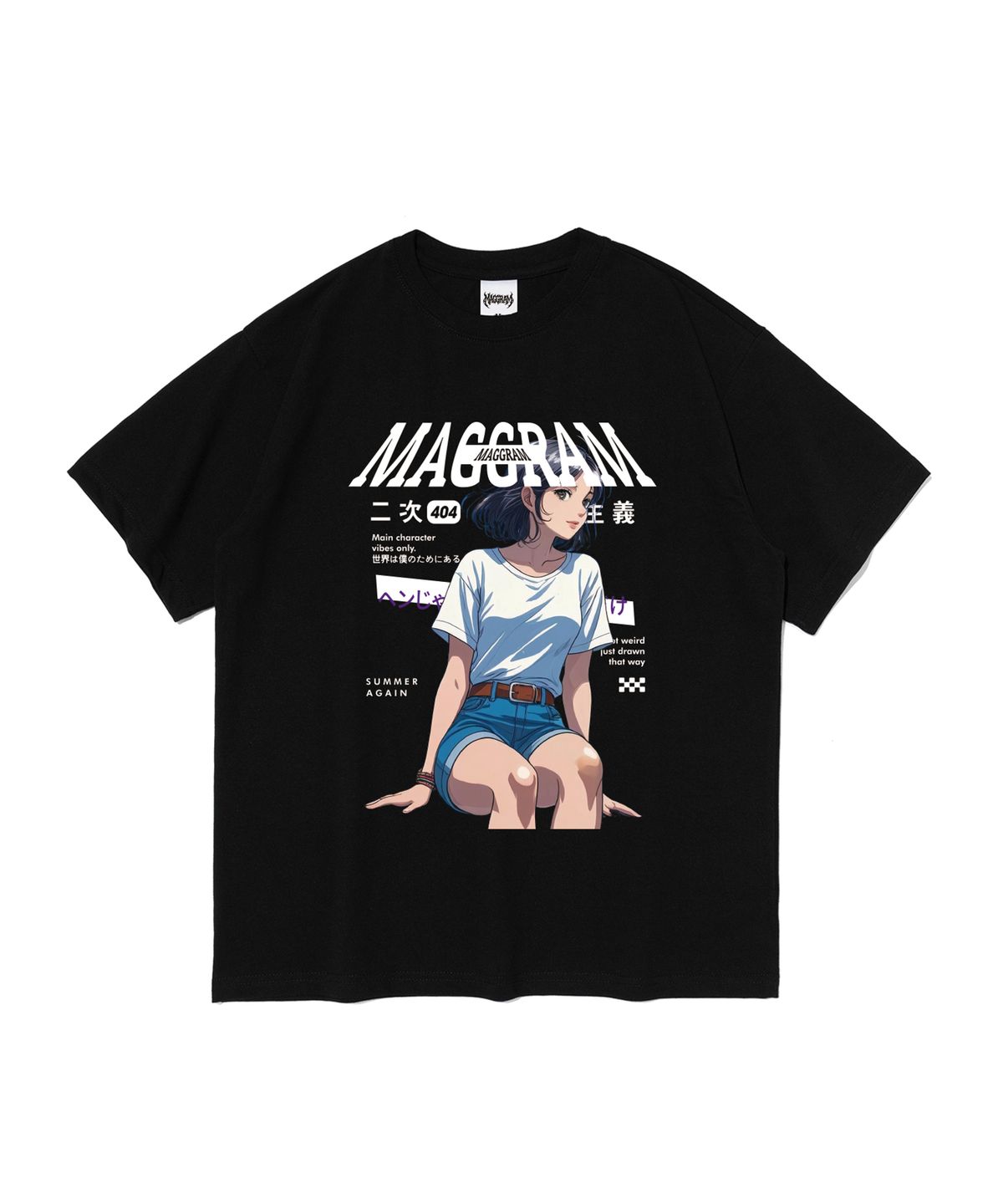엠에이지그램(MAGGRAM) (박스티) MAGGRAM 시티 걸 그래픽 반팔 티셔츠 (블랙)